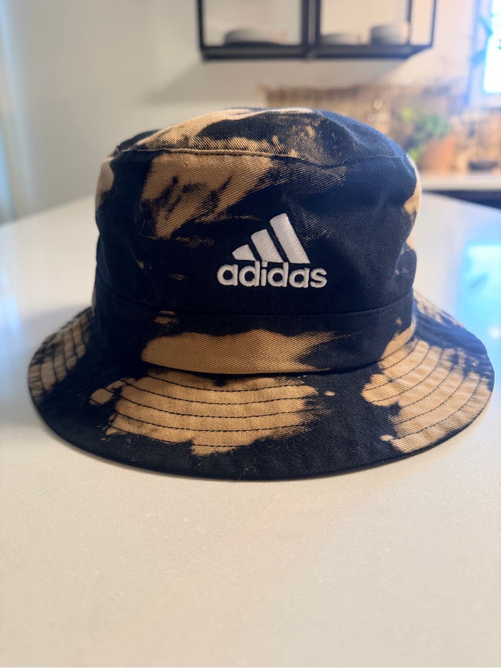 adidas Black & Tan Bleach-Style Bucket Hat